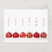 Modern Christmas Card Joy Postkarte (Vorderseite)