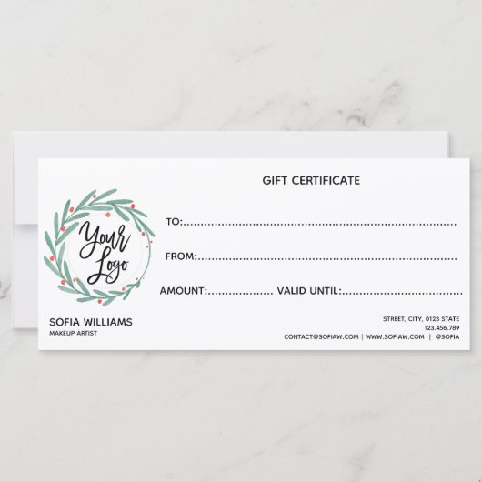 Modern Christmas Certificate - Geschenkkarte - Log (Rückseite)