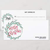 Modern Christmas Certificate - Geschenkkarte - Log (Vorne/Hinten)