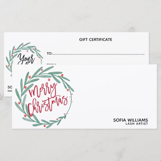 Modern Christmas Certificate - Geschenkkarte - Log (Vorne/Hinten)