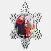 Modern Christmas Couple Foto Ornament SF (Rechts)