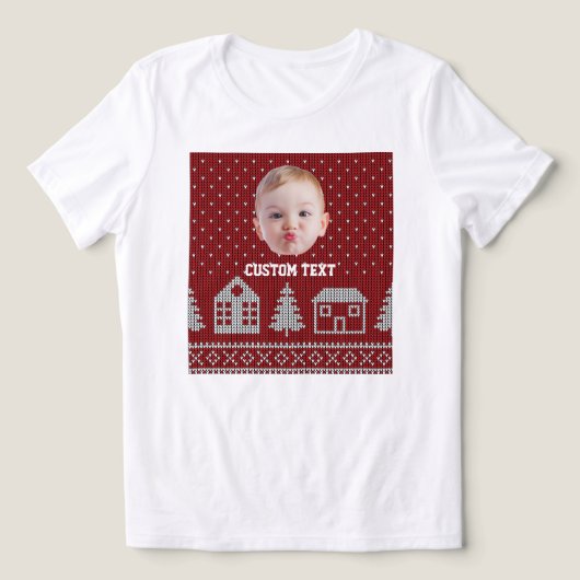 Modern Christmas Custom Face Funny Ugly  Tri-Blend Shirt (Design Vorderseite)