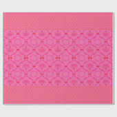 Modern Christmas Damask | Rosa Orange Geschenkpapier (Flach)