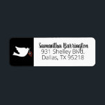 Modern Christmas Dove Address Label<br><div class="desc">Personalisieren Sie dieses einfache elegante Weihnachts-Taube-Adressetikett. Es koordiniert die matryoshka Weihnachtskartensammlung. Entworfen für Sie von BlackBerry Boulevard.</div>