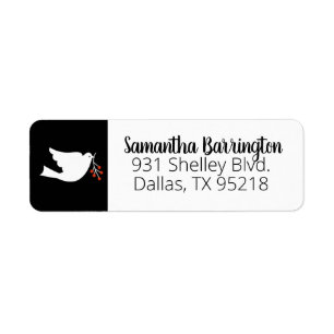 Modern Christmas Dove Address Label