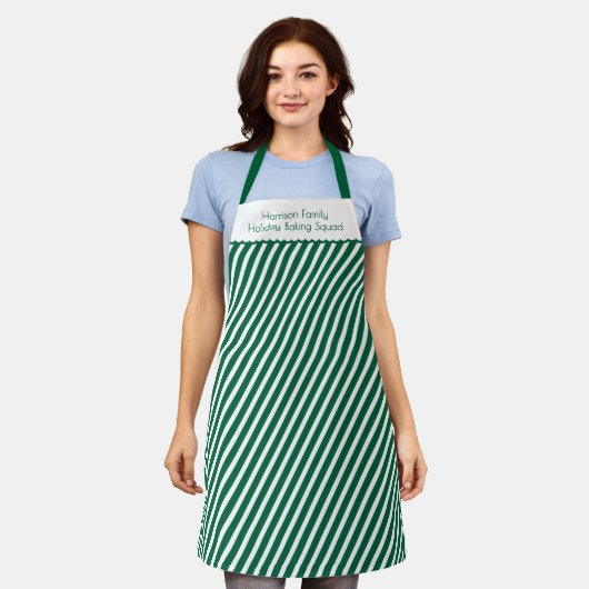 Modern Christmas Family Holiday Baking Squad Green Schürze (Getragen)