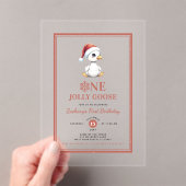Modern Christmas First Birthday One Jolly Goose Acryleinladungen (Insitu (Handheld))