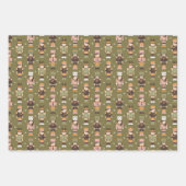 Modern Christmas floral and nutcrackers Geschenkpapier Set (Vorderseite)