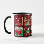 Modern Christmas Foto Collage Lumberjack Buffalo Tasse<br><div class="desc">Dieses Geschenk enthält zwei Textfelder, eine Grafik von Zuckerrohr in rot und grün und 8 Fotoplattfelder vor einem Buffalo Karierten schwarzen Muster Hintergrund. Ihre 8 Fotos, die automatisch die Größe der angezeigten Leerzeichen anpassen. Das ist ein großartiges Geschenk für sich selbst, ein Familienmitglied, Freund, Godeltern oder Lehrer. Erleben Sie kreative...</div>