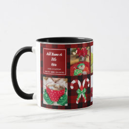 Modern Christmas Foto Collage Lumberjack Buffalo Tasse