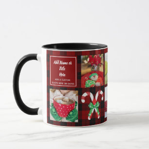 Modern Christmas Foto Collage Lumberjack Buffalo Tasse