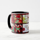 Modern Christmas Foto Collage Lumberjack Buffalo Tasse (Vorderseite Links)