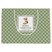 Modern Christmas Gift Bag Nordic Neutral Aesthetic Große Geschenktüte (Vorderseite)