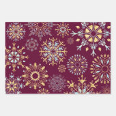 Modern Christmas Gold Blue Aquarell Snowflake W Geschenkpapier Set (Vorderseite)