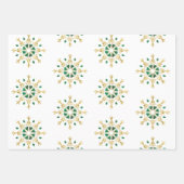 Modern Christmas Gold Green Snowflake Geschenkpapier Set (Vorderseite 2)
