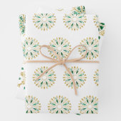 Modern Christmas Gold Green Snowflake Geschenkpapier Set (Beispiel)