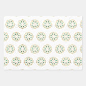 Modern Christmas Gold Green Snowflake Geschenkpapier Set (Vorderseite)