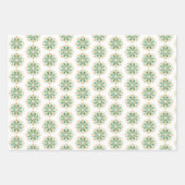 Modern Christmas Gold Green Snowflake Wrapping Pap Geschenkpapier Set (Vorderseite 3)
