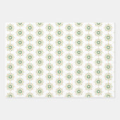 Modern Christmas Gold Green Snowflake Wrapping Pap Geschenkpapier Set (Vorderseite 2)