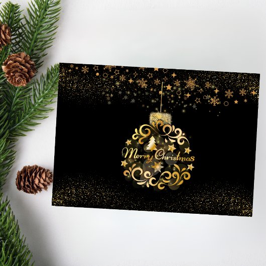 Modern Christmas Gold Holiday Card Feiertagskarte