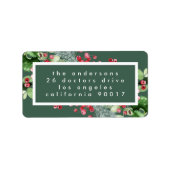 Modern Christmas Green Holiday Address Adressaufkleber (Vorne)