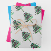 Modern Christmas Green pink und blau Geschenkpapier Set (Beispiel)