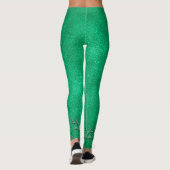 Modern Christmas Green Rentier Ladys Leggings (Rückseite)