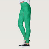Modern Christmas Green Rentier Ladys Leggings (Links)