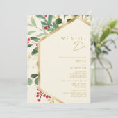 Modern Christmas Greenery | Cream We Still Do Einladung (Stehend Vorderseite)