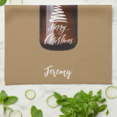 Modern Christmas Growler Beer Jug Geschirrtuch (Gefaltet)