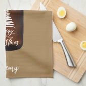 Modern Christmas Growler Beer Jug Geschirrtuch (Viertel Falte)