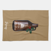 Modern Christmas Growler Beer Jug Geschirrtuch (Horizontal)