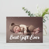 modern christmas holiday birth announcement ankündigung (Stehend Vorderseite)