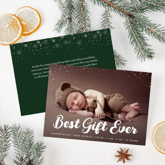 modern christmas holiday birth announcement ankündigung