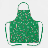 Modern Christmas Holiday Candy Cane Snow Pattern Schürze (Vorderseite)