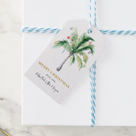 Modern Christmas Holiday Palm Tree Coastal Geschenkanhänger