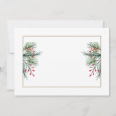 Modern Christmas Holly Berry Blätter Dankeschön-Ka (Rückseite)