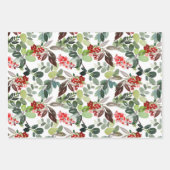 Modern Christmas Holly Pattern Geschenkpapier Set (Vorderseite 3)