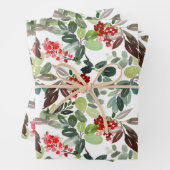 Modern Christmas Holly Pattern Geschenkpapier Set (Beispiel)