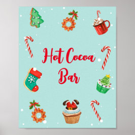 Modern Christmas Hot Cocoa Bar Sign Poster