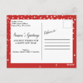 Modern Christmas Icicicile Snow Foto Rote Postkart Postkarte (Rückseite)