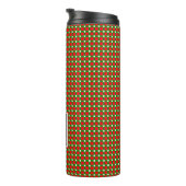 Modern Christmas Kariert Monogram Initial Red Gree Thermosbecher (Nach rechts gedreht)