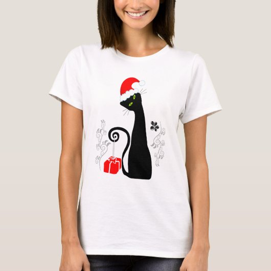 Modern Christmas Kitty Cat Sleepshirt Shirt Dress (Vorderseite)