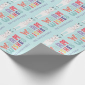 Modern Christmas Llama String Lights Name Geschenkpapier (Ecke)