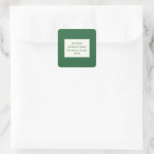Modern Christmas Minimal Holiday Favor Green Quadratischer Aufkleber (Tasche)