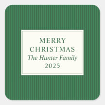 Modern Christmas Minimal Holiday Favor Green