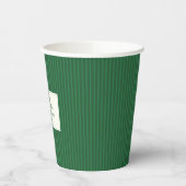 Modern Christmas Minimal Holiday Green Stripes Pappbecher (Links)