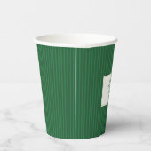 Modern Christmas Minimal Holiday Green Stripes Pappbecher (Rechts)