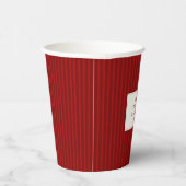 Modern Christmas Minimal Holiday Red Stripes Pappbecher (Rechts)