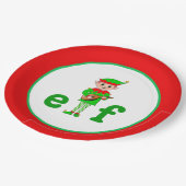 Modern Christmas Musical Elf Pappteller (Schrägansicht)